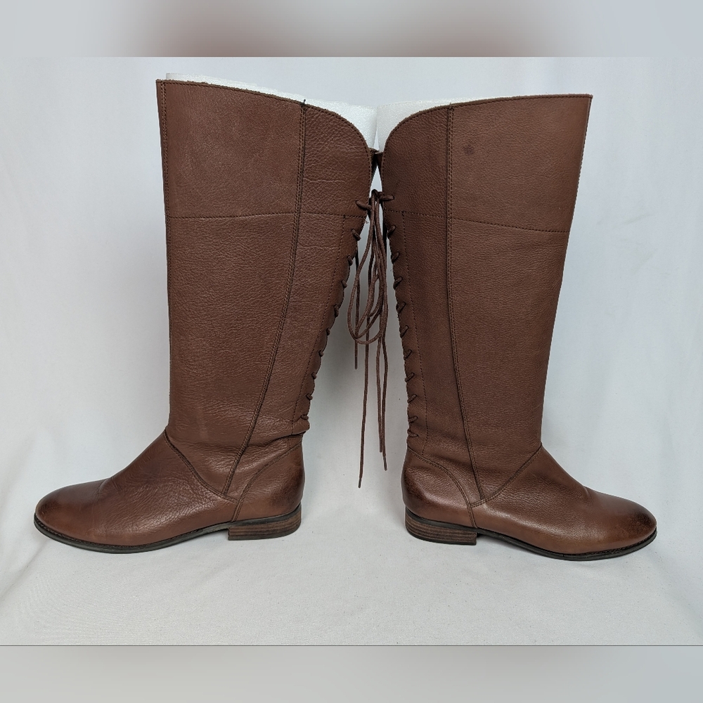 J. Jill Tall Lace Up Distressed Leather Boots - Picture 5 of 12